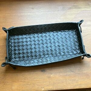 Bottega Veneta Black Leather Tray
